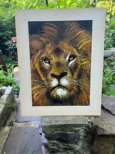 Lion by Arnan Vintage  Signed Oil Painting on Canvas  - Picture 1 of 1
