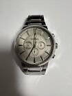 FOSSIL MEN'S FS4359 SILVER CHRONOGRAPH LARGE SILVER DIAL WATCH