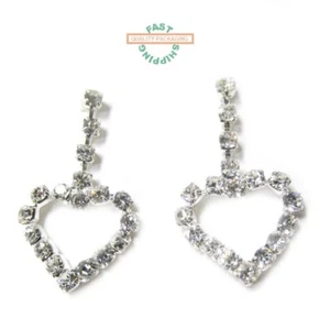 ORECCHINI CUORI ABBAGLIANTI pietre finte trasparenti set silvetone - ORDINA ENTRO LE ORE 10!!! - Foto 1 di 1