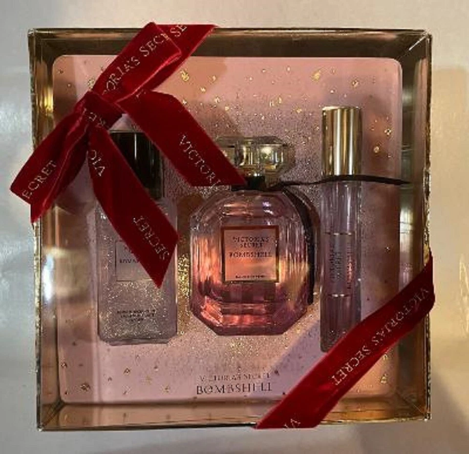Victoria's Secret Bombshell Juego de Regalo 3 Piezas Roller Ball Brillo Niebla y Perfume Foto 1 de 1