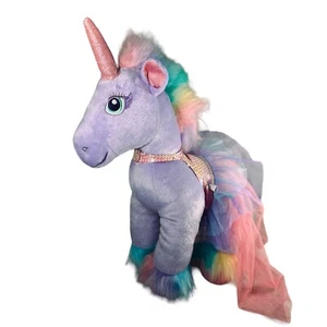 Retired Build-a-Bear Purple Pink Rainbow Unicorn Fairy Horse Plush w Clothes - Imagen 1 de 8