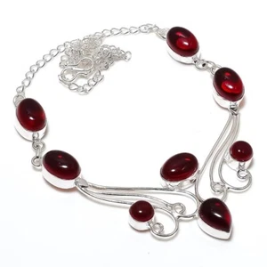 Red Carnelian Gemstone Handmade 925 Sterling Silver Jwelery Necklace Sz 18'' - Picture 1 of 1