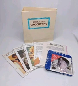 Vintage 1985 Golden Quick N Easy Crochet Binder With Project File Cards - Picture 1 of 12