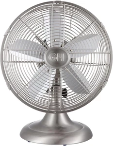 Good Housekeeping 12" Retro Table Fan, Brushed Nickel - Picture 1 of 9
