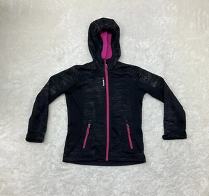 Reebok Girls M (10-12) Zip Up Hooded Black and Pink Jacket - Picture 1 of 12