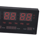 LED Number Clock Digital Display With Temperature Wall Alarm US Plug 100‑240V