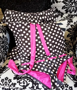 Vintage Betsey Johnson Silver Pink Polka Dot Ruffle Tankini Bikini Swimsuit S M - Picture 1 of 12