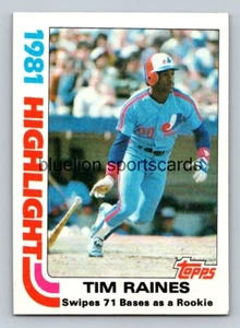 1982 Topps #3 Tim Raines HL - Foto 1 di 2
