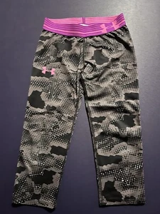 Under Armour Girls Gray Black Pink Capris M - Picture 1 of 2