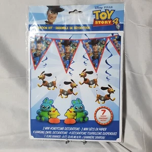 Disney Pixar Toy Story 4 Birthday Party Decorating 7 PC Kit Flag Banner Swirls + - Picture 1 of 2
