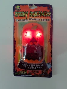 Halloween Spooky Screamers Doorbell Chimes Pumpkin Press The Nose - Picture 1 of 10