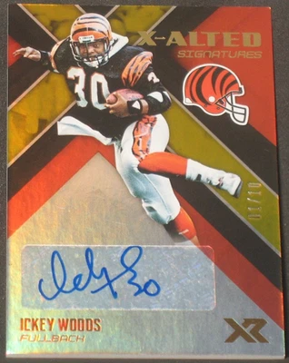 Ickey Woods 2017 Panini Xr X-Alted Signatures Autograph Gold (1/10) Bengals Auto - Image 1 of 2
