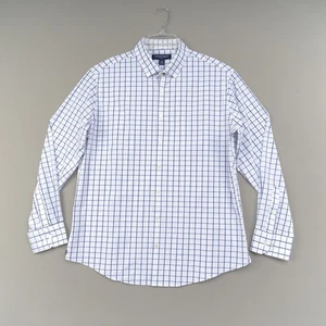 Camisa de Vestir Mizzen+Principal Para Hombres XL Borde Sevento Sin Pliegue Azul Marino Ventana Elastizada - Imagen 1 de 9
