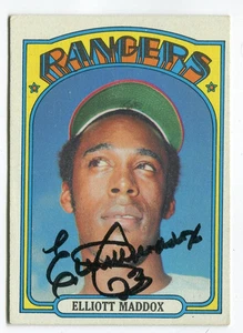 Elliott Maddox signiert 1972 Topps #277 Karte - Texas Rangers Autogramm / Autogramm - Bild 1 von 2