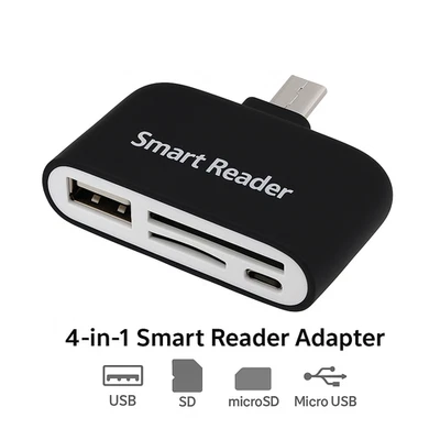 OTG Smart Micro USB Adattatore SD TF Multi Slot Lettore di Memoria Hub Telefono Android PAD - Immagine 1 di 4