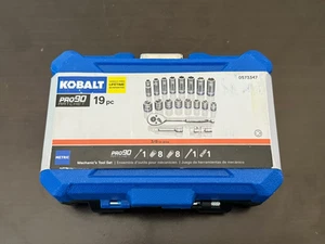 New Kobalt Pro 90 Ratchet 19pc 3/8” Drive Metric Socket Set 0573347 - Picture 1 of 3