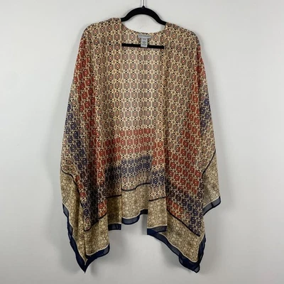 Cárdigan Catherines Kimono Top Talla 2X/3X Multicolor Transparente Frente Abierto Foto 1 de 4