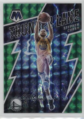2021-22 Panini Mosaic Thunder Lane Green Mosaic Prizm Stephen Curry #17 - Image 1 of 2