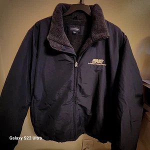 Lands End Navy Blue Polartec Jacket Zip Pockets Fleece Lined Men's XL Brand NEW - Picture 1 of 4