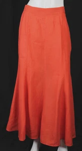 Maxi Falda Acampanada TATE 42 GABRIELA HEARST $1,290 Naranja Mandarina Aloe Lino - Imagen 1 de 7
