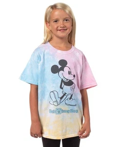 Walt Disney World Girl's Mickey Mouse Tie-Dye Kids Short Sleeve T-Shirt - Picture 1 of 4