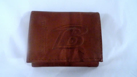 Baltimore Ravens Brown Tri-Fold Leather Wallet Cover