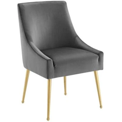 Modway Discern 19" Upholstered Performance Velvet Dining Chair in Gray - Image 1 of 4