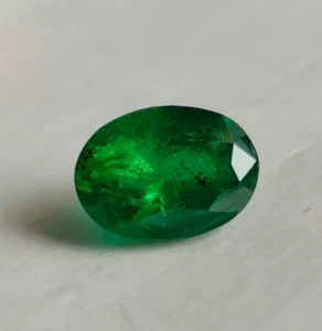Natural Zambian Emerald OVAL Earth Mine For Jewelry Use Gemstone Certified 2.40c - Picture 1 of 6