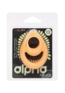 Alpha Glow in the Dark Liquid Silicone Teardrop Dual Ring - Orange - Picture 1 of 4