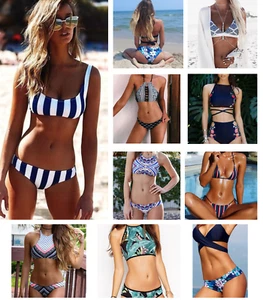 Womens Bikini Set Bandage Push-Up Padded Swimwear Swimsuit Bathing Brazilian USA - Picture 1 of 74