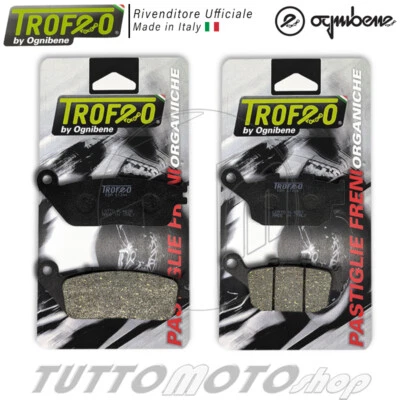 KIT PASTIGLIE FRENO ANTERIORI POSTERIORI TROFEO HONDA NTV REVERSE 650 1993 93 - Immagine 1 di 4