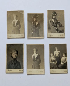 Lot x 6 Vintage Small CDV Photographs Suffield Studio Birmingham 1900's - Imagen 1 de 4