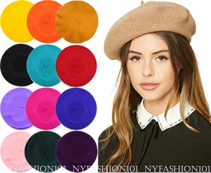 NYFASHION101® Estilo Francés Ligero Informal Clásico Color Liso Boina de Lana - Imagen 1 de 47