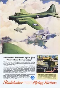 1943 Zweiter Weltkrieg Studebaker Boeing fliegende Festung Frederic Tellander Druck Anzeige - Bild 1 von 1
