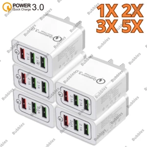 3 Port Quick USB Hub Wall Charger Power Charge Adapter US Plug For Samsung LG - Picture 1 of 14