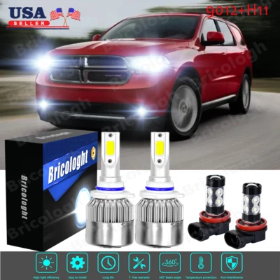 Kit combinado de faros LED + faros antiniebla 4X 6000K para Dodge Durango 2014-2015 Foto 1 de 4