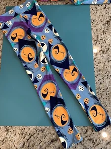 Lularoe Disney Nightmare Before Christmas Leggings Kids L/XL Stretch Halloween - Picture 1 of 3