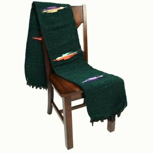 Green Mexican Blanket Forest Thunderbird Yoga Native Tapestry Falsa Throw XL 