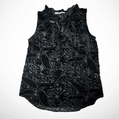 Camisa Violeta Claire Mujer S Negra Terciopelo Quemado Hada Gótica Volantes Transparentes Peekaboo Foto 1 de 4