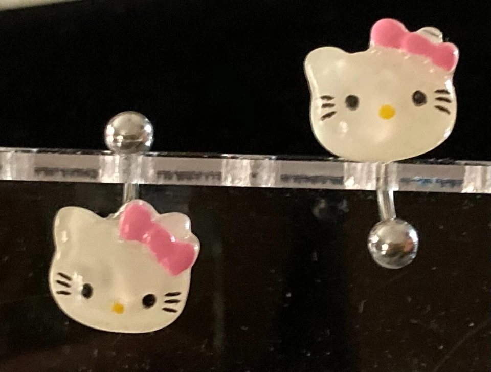 CUTE! Hello Kitty Resin Belly Ring, Regular or Reverse - Image 1 of 1