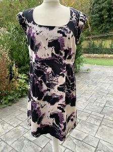 Ladies Dress FRENCH CONNECTION Size 16 Black Purple - Picture 1 of 11