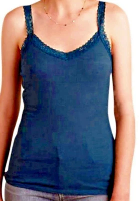 Camiseta sin mangas Anthropologie $69 con correa de encaje Cami X pequeña 2 capas de camisola acanalada Foto 1 de 4