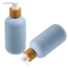  2 Pcs Shampoo-Flasche Leere Plastik Bambus Reisen Spender Fr Das Badezimmer