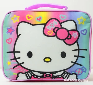 Sanrio Hello Kitty Lunch BOX  Lunch Bag Snack Tote Girls Insulated Pink Stars  - Picture 1 of 6