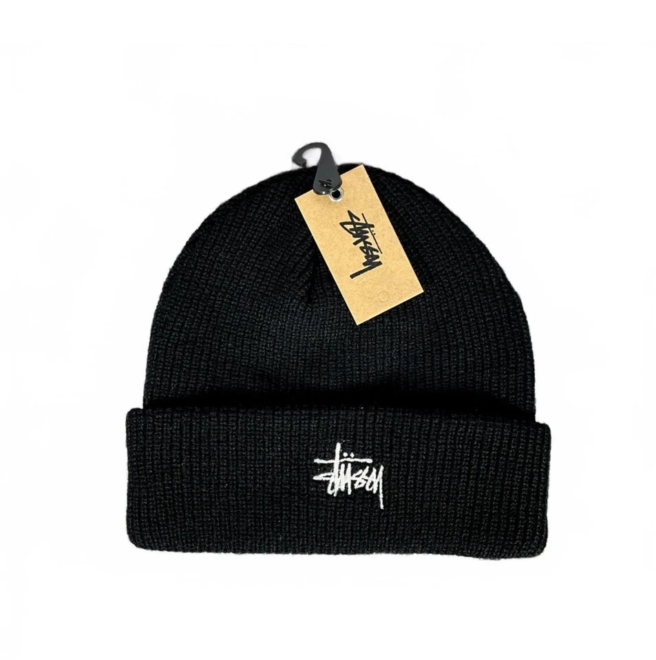 Gorro Stussy Basic Puño Nuevo con Etiquetas Negro.  Envío el mismo día eBay’s más barato Foto 1 de 3