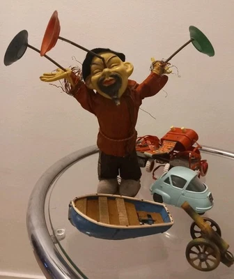 Lot Jouet Ancien Automate Barque La Hotte Saint Nicolas a Restaurer Jouet Tôle  - Photo 1/4