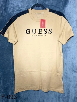 New, Guess, Brown Black Shoulders Line Short Sleeve T Shirt, Medium For Men. - Image 1 of 4
