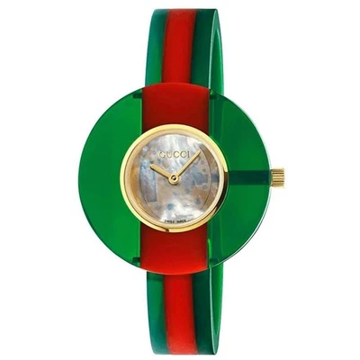 Gucci YA143403 Women's Vintage Web  Transparent Cream Mother of Pearl Quartz - Image 1 of 4