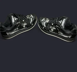 Reebok Low Top NFL Vegas LA Raiders Sneakers Blk/Silver Mens Sz 11 - Picture 1 of 9