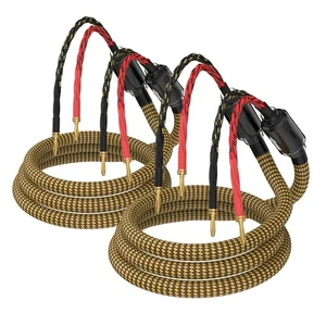 HiFi OFC Audiophile Speaker Cable with Banana Plugs to Banana Plugs Gold Plat... - Picture 1 of 6